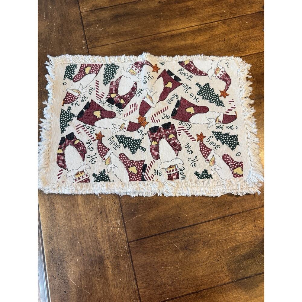 Christmas Placemats Tapestry Set of 4 Santa Hoho Jolly dinner